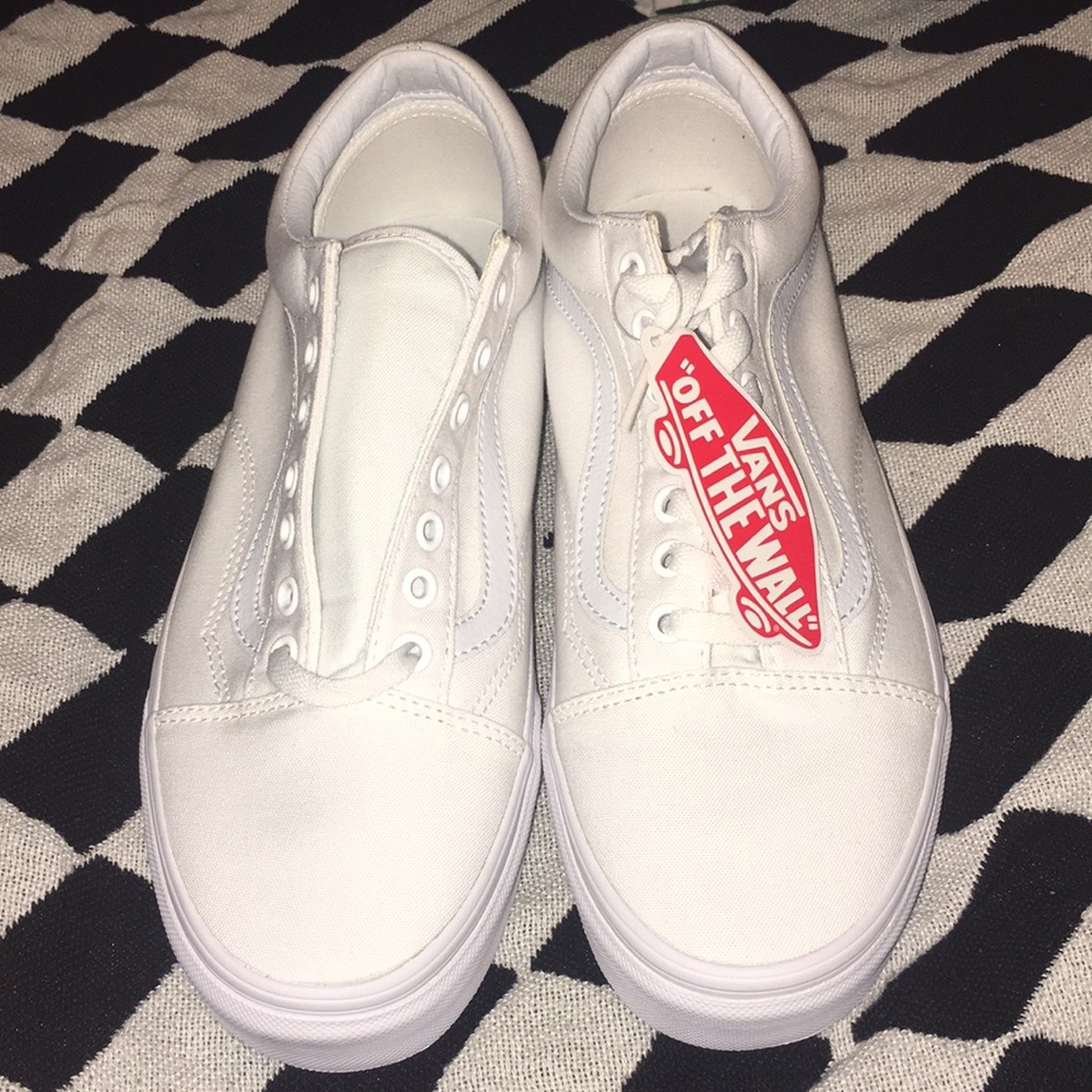 White Old Skool Vans